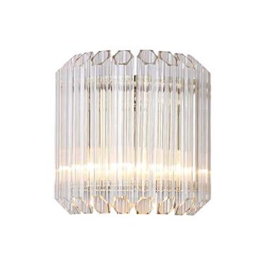 Imagem de Luminária de parede de cristal dourado de alta qualidade da moda, hotel, villa, sala de estar, quarto, estudo, corredor, ferragens, luminária de parede de ferro forjado, ouro 7