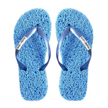 Imagem de Chinelo Confort Feminino indicado para pessoas que sofrem com Fascite Plantar, esporão de calcâneo, Hiperidrose PLantar e Neuroma de Morton, além disso, dá a sensação de estar pisando em um tapete macio. (Azul, 39/40, BR, Adulto, Faixa Numérico, 39, 40)