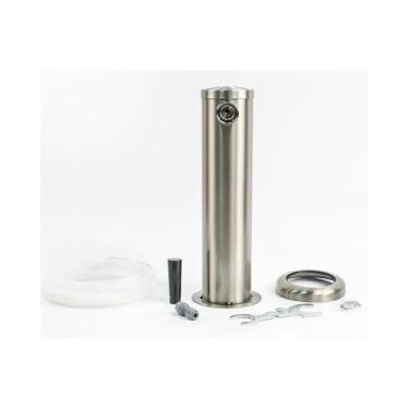 Imagem de Kit De Barril De Aço Inoxidável Escovado Com Furo Único - 1 Barril, 1 Torneira, 2 Linhas (cerveja De 4mm/gás De 5mm), 4 Parafusos M5, 1 Conexão Rápida | Torneira Não Incluída