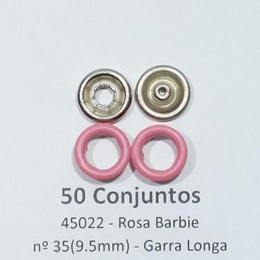 Imagem de Botões de Pressão Nº 35 Tic-Tac Colorido Latão Sortidos Rosa Barbie 9,