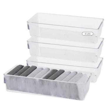 Imagem de KIt 4 Organizador De Gavetas Transparente Acrilico Calcinha - Plastutt