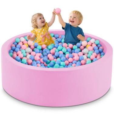 Imagem de Foam Ball Pit Aunekiv para crianças pequenas 47,2 x 15,7 polegadas ros