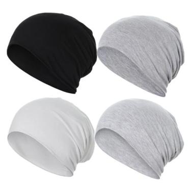 Imagem de Gorro de algodão desleixado JarseHera, 4 peças, capas de dormir macias