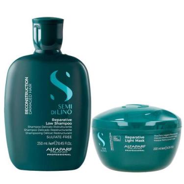 Imagem de Kit Alfaparf Semi Di Lino Reconstruction - Shampoo 250ml + Máscara Sua