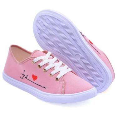 Imagem de Tênis Casual Feminino Fé Bordado Leve Confortável Macio, Nude, 38