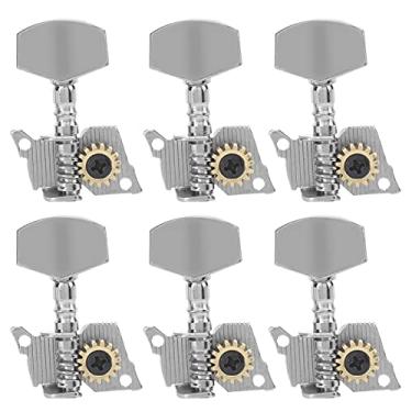 Imagem de Domary Pegs de Afinação de Guitarra, Chaves, Afinadores de Travamento, Cabeças de Máquina para Ukulele, Peças de Reposição Prateadas (Conjunto de seis botões direitos)