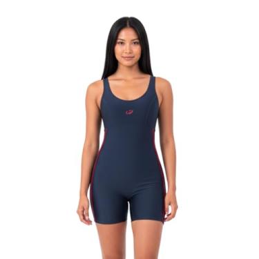 Imagem de Macaquinho Xtra Life Com Detalhe e Viés para Natação e Hidroginástica, Hammerhead, Grafite/Pitanga/Pitanga, GG