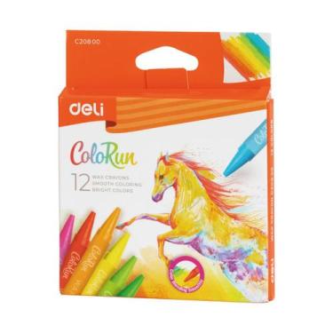 Imagem de Giz de cera 12 cores ColorRun Deli Wax Crayons