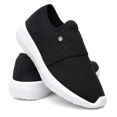 Imagem de Tênis Feminino Estilo Meia Slip On Casual Confortável Leve Respirável – Ideal para Dia a Dia, Caminhada e Trabalho (Preto, BR, Adulto, Numérico, 37)