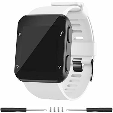 Imagem de Meifox Compatível com pulseira Garmin Forerunner 35, pulseiras de substituição de silicone Solf para relógio Garmin Forerunner 35 (branca)