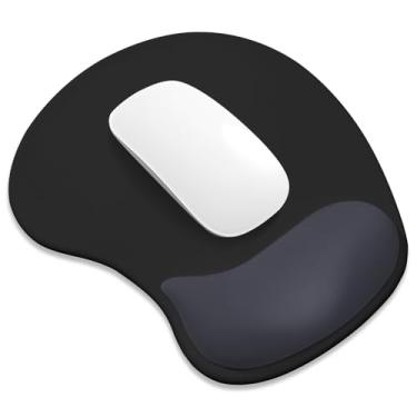 Imagem de ITNRSIIET Mouse pad ergonômico, descanso de pulso de gel acolchoado, base antiderrapante, superfície lisa, compatível com todos os ratos para escritório e jogos, acessório de mesa, 24 x 21 cm