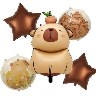 Imagem de Kit Cartelado Capivara 3D – 25 Modelos Temáticos (1 Unidade por Cartelado) – Decoração de Festa, Painel e Mesa Infantil – Foil Premium Luma Festas (Kit Cartelado Capivara Laranja)