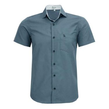 Imagem de Camisa Social Maquinetado Amil Manga Curta Com Bolso Passa Fácil 1907,