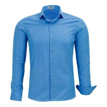 Imagem de Camisa Social Amil Masculina Manga Longa Slim Liso Passa Fácil 1783, A