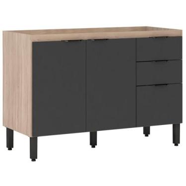 Imagem de Balcao Sem Tampo Para Pia 120Cm 93231 Avena Grafito - DEMÓBILE