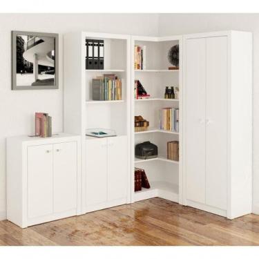 Imagem de Conjunto Escritorio Completo 4 Peças Cj7 Branco Branco - TECNO MOBILI