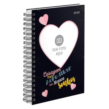 Imagem de Agenda Diária 2026 Capa Dura Personalizada Com Foto Coração E Frase
