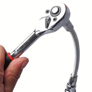 Imagem de 1 adaptador de soquete flexível de 1/10.2 cm, soquete de chave catraca de haste de extensão, para acessórios de ferramentas de broca de chave elétrica