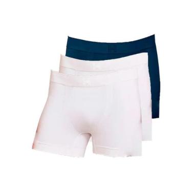 Imagem de Kit com 3 Cuecas Boxer Hope Smc61020 Colorido, Branco, P