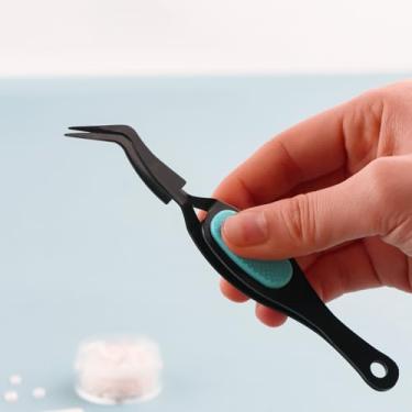 Imagem de Pinças artesanais com trava cruzada de precisão de aço inoxidável ferramenta de aderência macia alicate de corte de ponta pontiaguda para artesanato faça você mesmo joias extensões de cílios