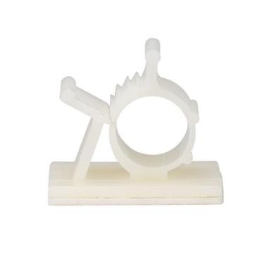 Imagem de 10 peças de clipes de cabo brancos autoadesivos de fio de nylon ajustáveis para gerenciamento de cabos suportes de fio de gota, grampo de cabo ajustável adesivo