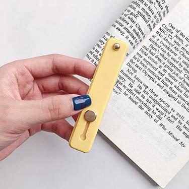 Imagem de Suporte universal portátil para celular, alça de dedo com alça de mão, suporte para smartphones, design resistente para segurar o telefone sem derrubar (amarelo-13)