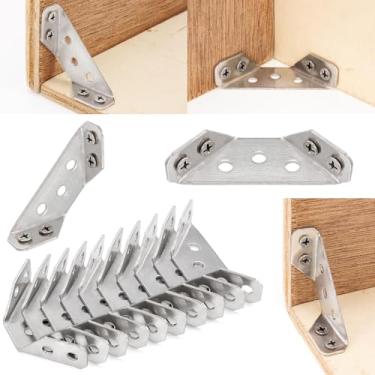 Imagem de Conector de canto universal para móveis, suportes de canto de três lados, suportes de canto para móveis de madeira (10 peças)