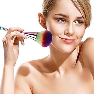 Imagem de Pincel de maquiagem para unhas para cuidados com as unhas – Pincel de blush de cerdas macias, pincel cosmético compacto para aplicação de blush em pó (gradiente)