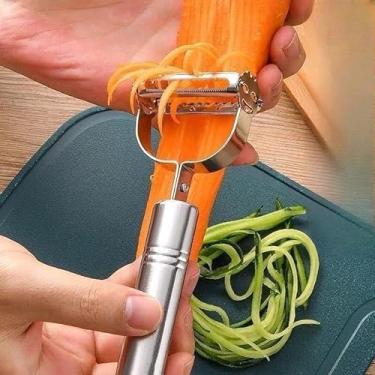 Imagem de Descascador e ralador multifuncional de aço inoxidável, ferramenta de cozinha de batata, cenoura, pepino