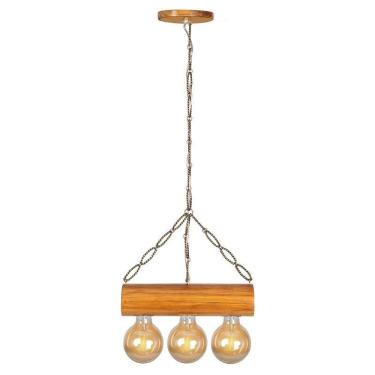 Imagem de Luminária Pendente Rústico De Teto 3 Lâmpada