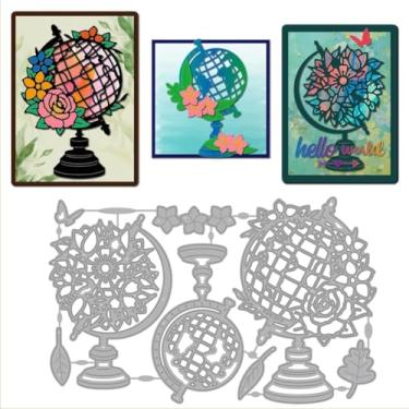 Imagem de Matrizes de corte de moldura globo para fazer cartões, flores, folhas, moldes de corte de metal, moldes para scrapbooking, diário, papel em relevo, decoração de artesanato