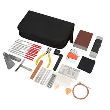 Imagem de SPYMINNPOO Kit de Manutenção de Régua de Arquivo de Polimento, Ponte de Cordas, Kit para Entusiastas de Guitarra, Metal ABS