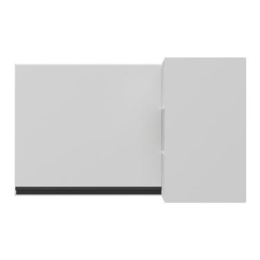 Imagem de Armário De Cozinha Aéreo De Canto Veneza Multimóveis V3742 Branco/preto Branco/preto