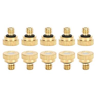 Imagem de Bicos de nebulização de latão Tees, água da torneira pulverizador atomizador de baixa pressão resfriamento ao ar livre agricultura irrigação pulverização para estufa umidificação controle de poeira