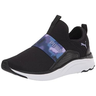 Imagem de PUMA Tênis feminino Softride Sophia sem cadarço, Puma preto e azul nebuloso, 6