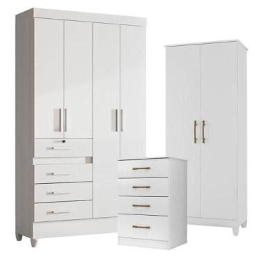 Imagem de Guarda Roupa Infantil Sobral Com Cômoda Ms913 E Armário Multiuso Jade 