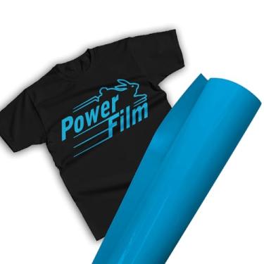 Imagem de Filme de Recorte Power Film Premium Azul Claro Turquesa – Termotransfer Vinil HTV para Tecido e plotter de recorte – Bobina 0.50x5m