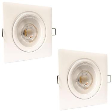 Imagem de Kit 2 Spot de Led 12W 3000K Branco Quente Quadrado Bivolt - Luz Aconch