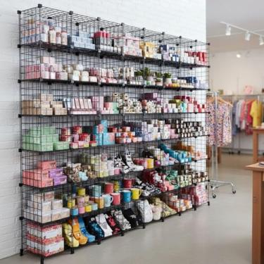 Imagem de Estante Balcão Expositor Aramado 56 Nichos