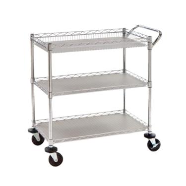 Imagem de Carrinho Multioso em Aço 3 Prateleiras Ajustáveis para Chá, Café e Bar