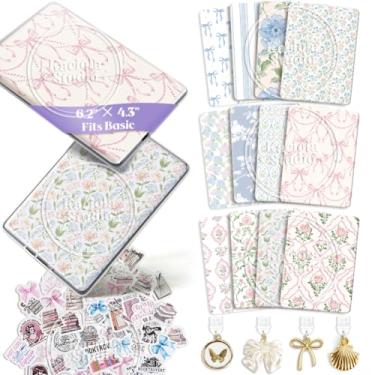 Imagem de Kaciola 12 peças de cartolina e 4 peças de pingentes para e-reader com 50 adesivos para inserção, capa traseira vintage de 15,7 x 11 cm, acessórios para e-reader básico, presentes para amantes de