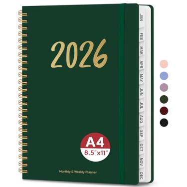 Imagem de Agenda 2026 – Agenda semanal e mensal, janeiro de 2026 a dezembro de 2026, encadernado em espiral, agenda 2026, bolso interno, perfeito para escritório, casa, material escolar – A4 (21,6 cm x 28 cm