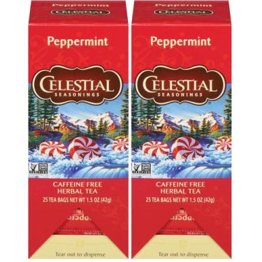 Imagem de Pacote de 50 sacos de chá de ervas de hortelã Celestial Seasonings