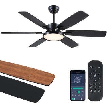 Imagem de Ventilador de teto Hounberi 52" 6-Blade Remote App LED Light