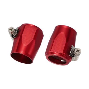 Imagem de HARFINGTON 2 peças 16AN Braçadeira de acabamento de mangueira de alumínio hexagonal para acabamento de mangueira de carro braçadeiras de tubo flexível com faixa de parafuso para combustível gás óleo