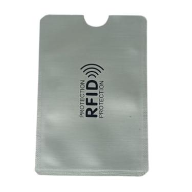 Imagem de Kit Com 6 ou 10 Unidades Capa Bloqueio RFID Protetor de Cartao Por Aproximação Escolha Sua Cor Material Metalico Contactless Anti Furto Bloqueador de Sinal NFC Proteção Contra Clonagem (6, Prata)