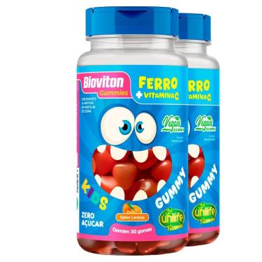 Imagem de Kit 2 Gummy Kids Ferro + C Unilife 30 Gomas Laranja