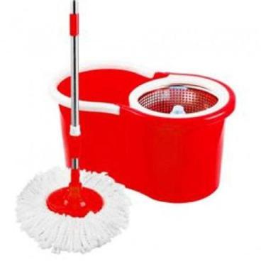 Imagem de Balde Mop Spin Centrífuga Inox Com 2 Refil Cabo de 1,2Mts - Monaliza