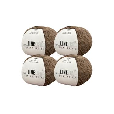 Imagem de MyLineArt Fio de algodão para bebê, 55% algodão, 45% acrílico, fino (2) para crochê e tricô 4 x 1,2,154 g (4 x 50 g) / 4 x 177 m (4 x 162 m), fio macio, fio Amigurumi