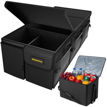 Imagem de MIKKUPPA Organizador de porta-malas de carro com refrigerador – Organizador de porta-malas dobrável de 95 L com tampa, organizadores de armazenamento de porta-malas para SUV Truck Van com alças